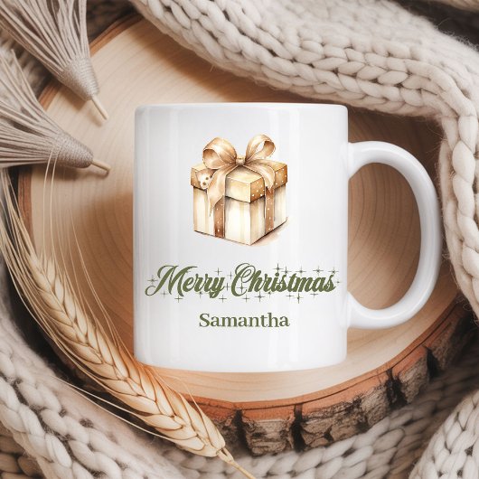 Personalisierter erdiger Weihnachtskaffeebecher Kaffeetasse