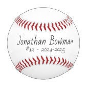 Personalisierter Erinnerungsbaseball Baseball (Rückseite)