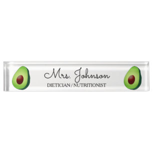 Personalisierter Ernährungswissenschaftler Avocad Namensplakette