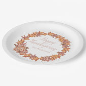 Personalisierter Erntedank | Aquarellfarbene Herbs Pappteller (Schrägansicht)