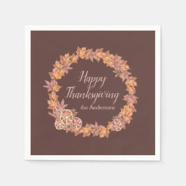 Personalisierter Erntedank | Aquarellfarbene Herbs Serviette