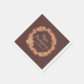 Personalisierter Erntedank | Aquarellfarbene Herbs Serviette (Ecke)