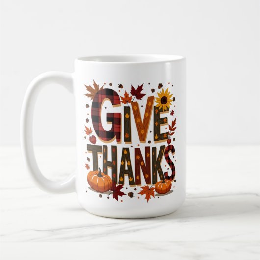 Personalisierter Erntedank - Danke Kaffeetasse (Links)