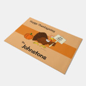 Personalisierter Erntedank Doormat - Cartoon Türke Fußmatte (Schrägansicht)