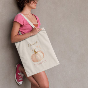 Personalisierter Erntedank - Fall Pumpkin dankbar Tragetasche