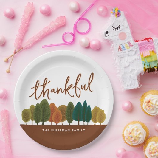 Personalisierter Erntedank Fest Glücklicher Herbst Pappteller (Party)