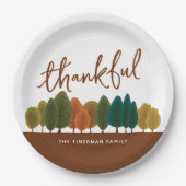 Personalisierter Erntedank Fest Glücklicher Herbst Pappteller (Vorderseite)