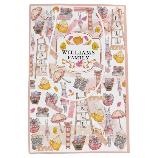 Personalisierter Erntedank für Herbst Mittlere Geschenktüte (Vorderseite)