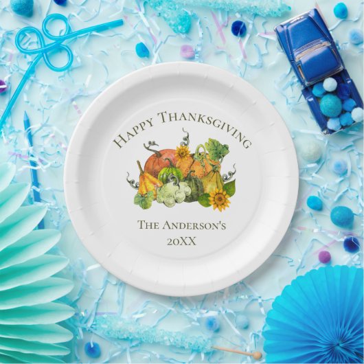 Personalisierter Erntedank Herbst Herbstkürme Pappteller (Party)