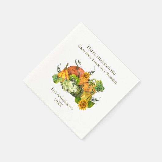Personalisierter Erntedank Herbst Herbstkürme Serviette (Ecke)