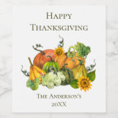 Personalisierter Erntedank Herbst Herbstkürme Weinetikett (Einzelnes Label)