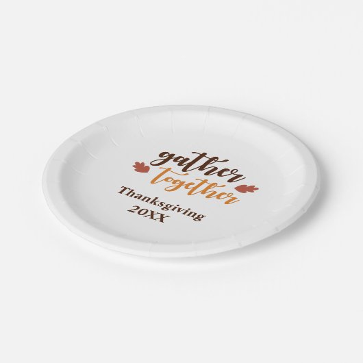 Personalisierter Erntedank - Herbsttreffen Pappteller (Schrägansicht)