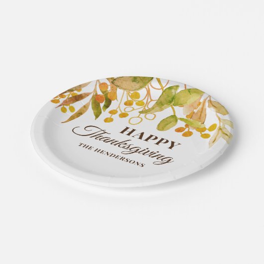 Personalisierter Erntedank Pappteller (Schrägansicht)