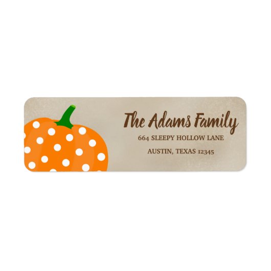 Personalisierter Erntedank Pumpkin Holiday Label (Vorne)