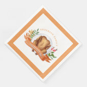 Personalisierter Erntedank Türkei Abendessen Serviette (Ecke)