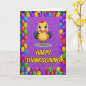 Personalisierter Erntedank Türkei Grußkarte Karte (Gelbe Blume)