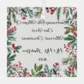 Personalisierter Erste Verheiratete Weihnachtsschm Ornament Aus Glas (Rückseite)