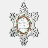 Personalisierter Erste Verheiratete Weihnachtsschm Schneeflocken Zinn-Ornament (Rechts)