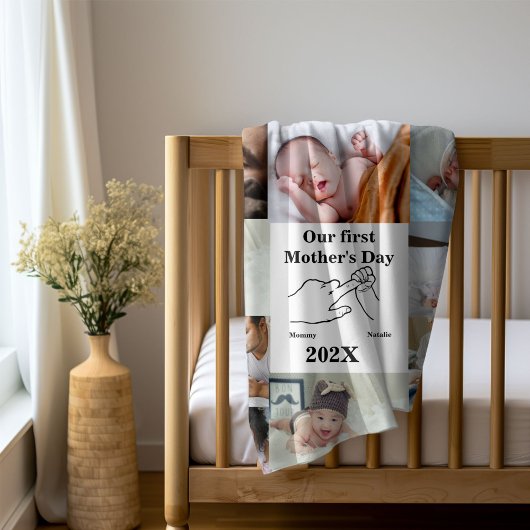 Personalisierter Ersten Muttertag FotoCollage Fleecedecke