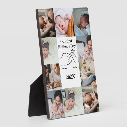 Personalisierter Ersten Muttertag FotoCollage Fotoplatte (Seite)