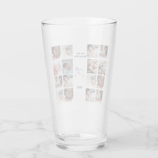 Personalisierter Ersten Muttertag FotoCollage Glas (Rückseite)