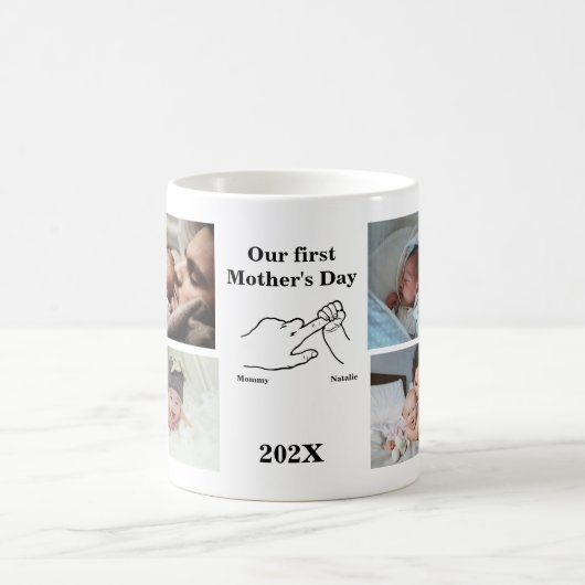 Personalisierter Ersten Muttertag FotoCollage Kaffeetasse (Mittel)