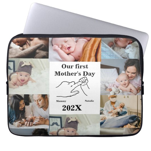 Personalisierter Ersten Muttertag FotoCollage Laptopschutzhülle (Vorderseite)