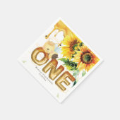 Personalisierter erster Geburtstag Honey Bee Napki Serviette (Ecke)