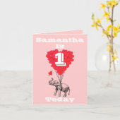 Personalisierter erster Geburtstag Karte (Gelbe Blume)