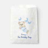 Personalisierter erster Geburtstag Teddy Bear Boy Geschenktütchen (Vorderseite)