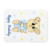 Personalisierter erster Geburtstag Teddy Bear Boy Magnet (Horizontal)