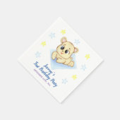 Personalisierter erster Geburtstag Teddy Bear Boy Serviette (Ecke)
