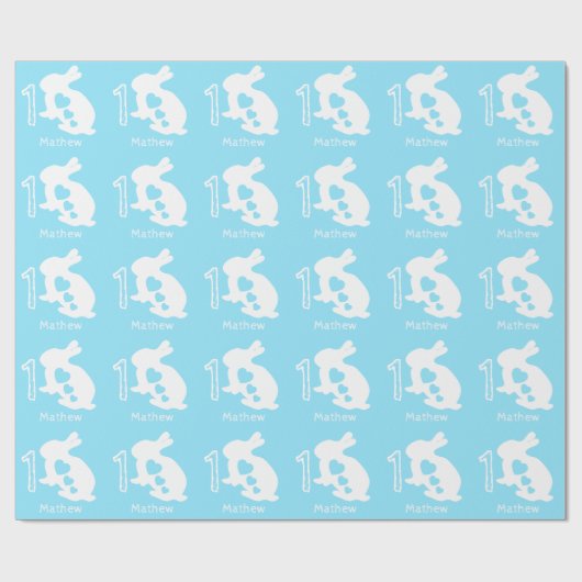 Personalisierter erster Geburtstagsjunge Geschenkpapier (Flach)