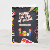 Personalisierter Erster Schultag Gruß Karte (Vorderseite)