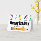 Personalisierter erster Schultag Karte (Gelbe Blume)