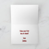 Personalisierter Erster Schultag Karte (Innenseite)