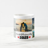 Personalisierter Erster Valentinstag 3 FotoCollage Kaffeetasse (Mittel)