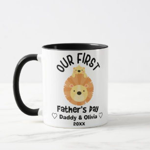 Personalisierter Erster Vatertag, Papa & Löwe Tasse