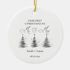 Personalisierter erster Weihnachten Herr und Frau Keramik Ornament