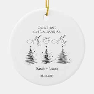 Personalisierter erster Weihnachten Herr und Frau Keramik Ornament