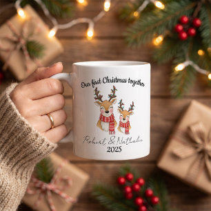 Personalisierter erster Weihnachten zusammen als F Kaffeetasse