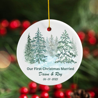 Personalisierter erster Weihnachtsbaumschmuck, ind Keramik Ornament
