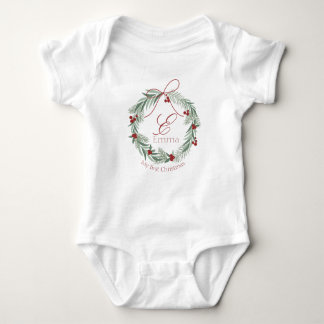 Personalisierter erster Weihnachtskinderanzug Baby Strampler