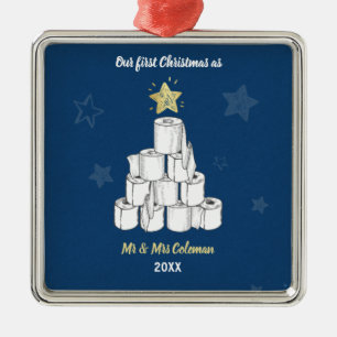 Personalisierter Erster Weihnachtstoilettenpapierb Ornament Aus Metall