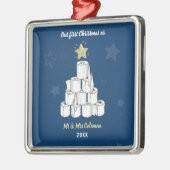 Personalisierter Erster Weihnachtstoilettenpapierb Ornament Aus Metall (Links)