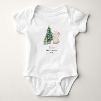 Personalisierter Erstes Weihnachten Hase für Babys Baby Strampler