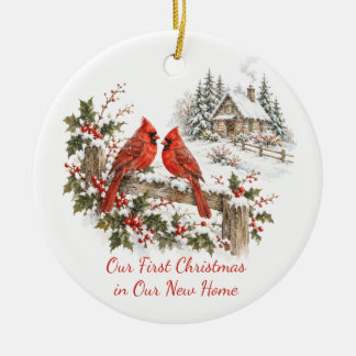Personalisierter erstes Weihnachten Neues Zuhause Keramik Ornament