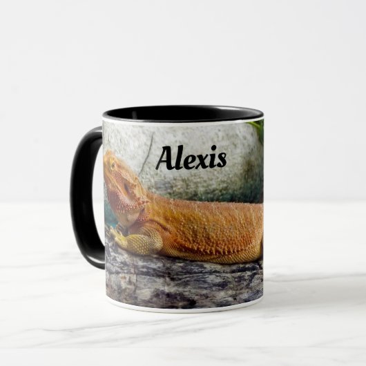 Personalisierter erwachsener Bartdrachenechse Tasse (Vorderseite Links)