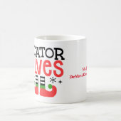 Personalisierter "Erzieher der Elfen" Weihnachtsle Kaffeetasse (Mittel)