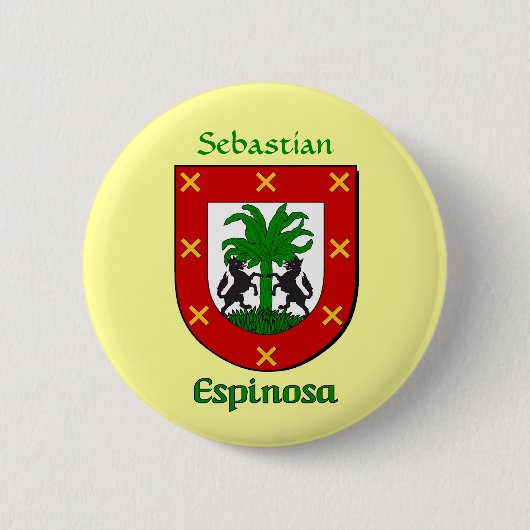 Personalisierter Espinosa Historischer Schild Button (Vorderseite)